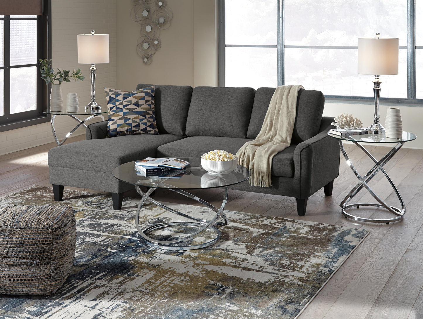 Ashley Hollynyx Chrome Finish Table (Set of 3)