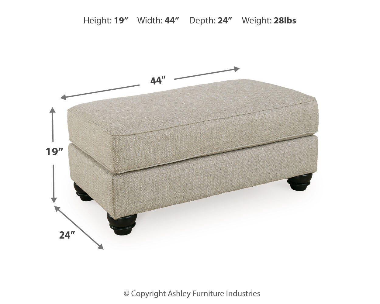 Benchcraft Asanti Fog Ottoman