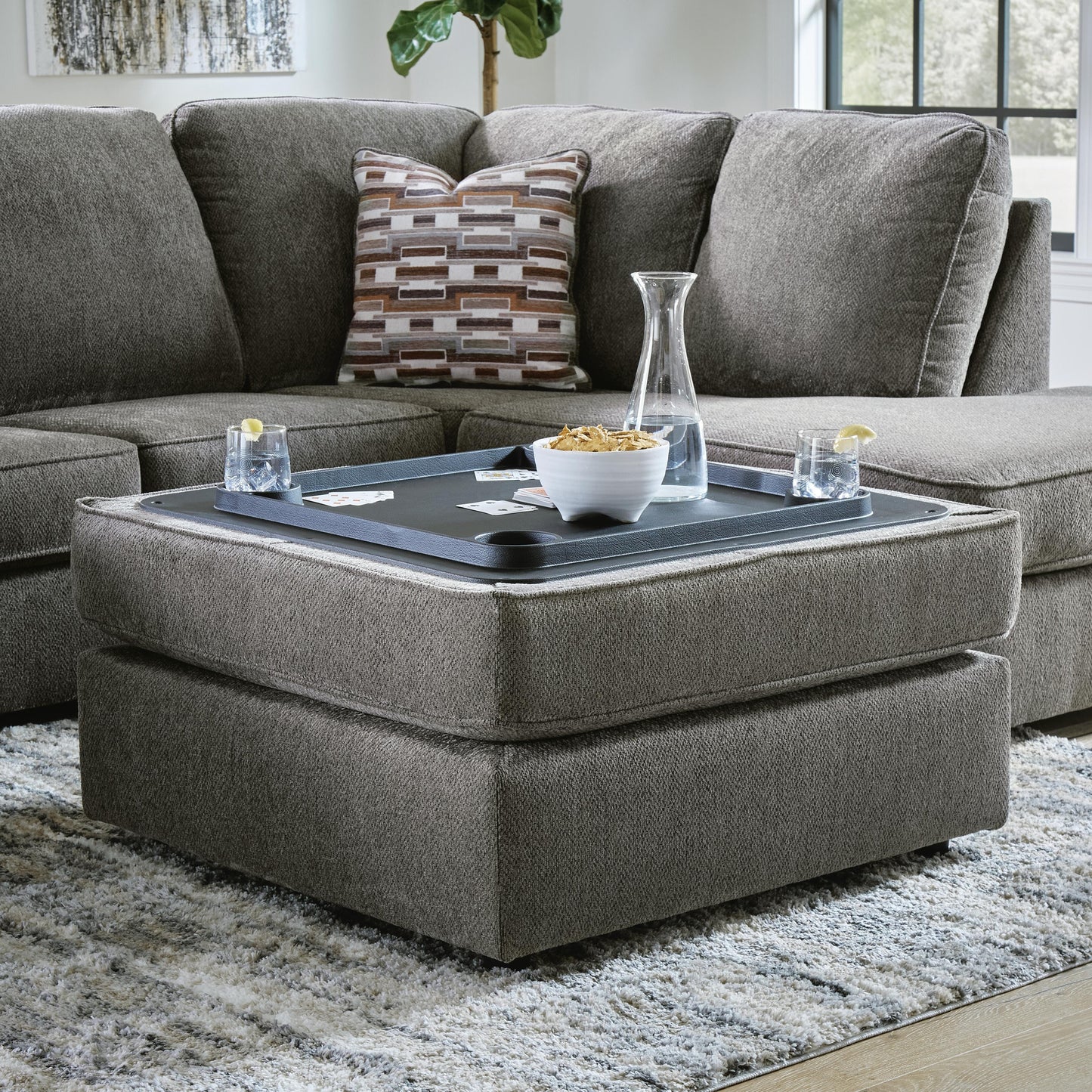 Ashley O'Phannon Putty Ottoman With Storage