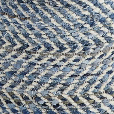 Ashley Chevron Blue Pouf