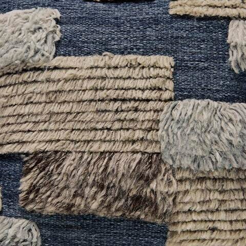 Ashley Gibbend Blue Gray White Pillow (Set of 4)
