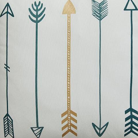 Ashley Gyldan White Teal Gold Pillow