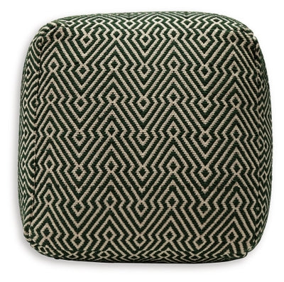Ashley Abacy Green Ivory Pouf