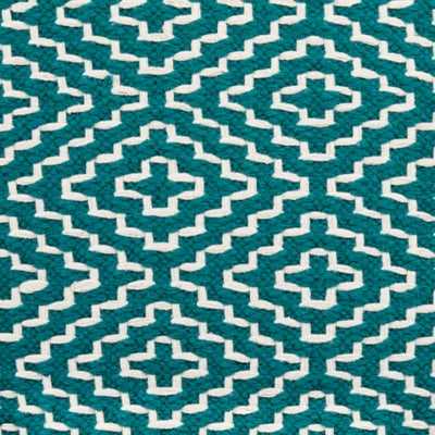 Ashley Brynnsen Teal Ivory Pouf
