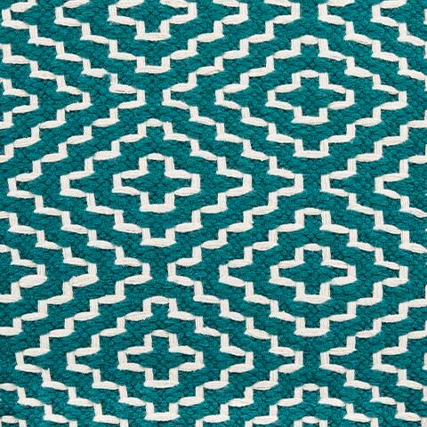 Ashley Brynnsen Teal Ivory Pouf