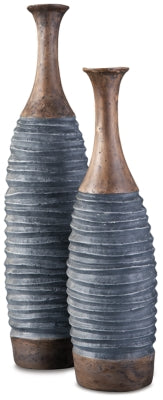 Ashley Blayze Antique Gray Brown Vase (Set of 2)