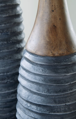 Ashley Blayze Antique Gray Brown Vase (Set of 2)