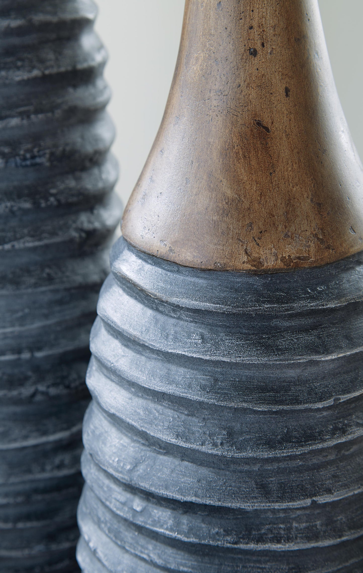 Ashley Blayze Antique Gray Brown Vase (Set of 2)