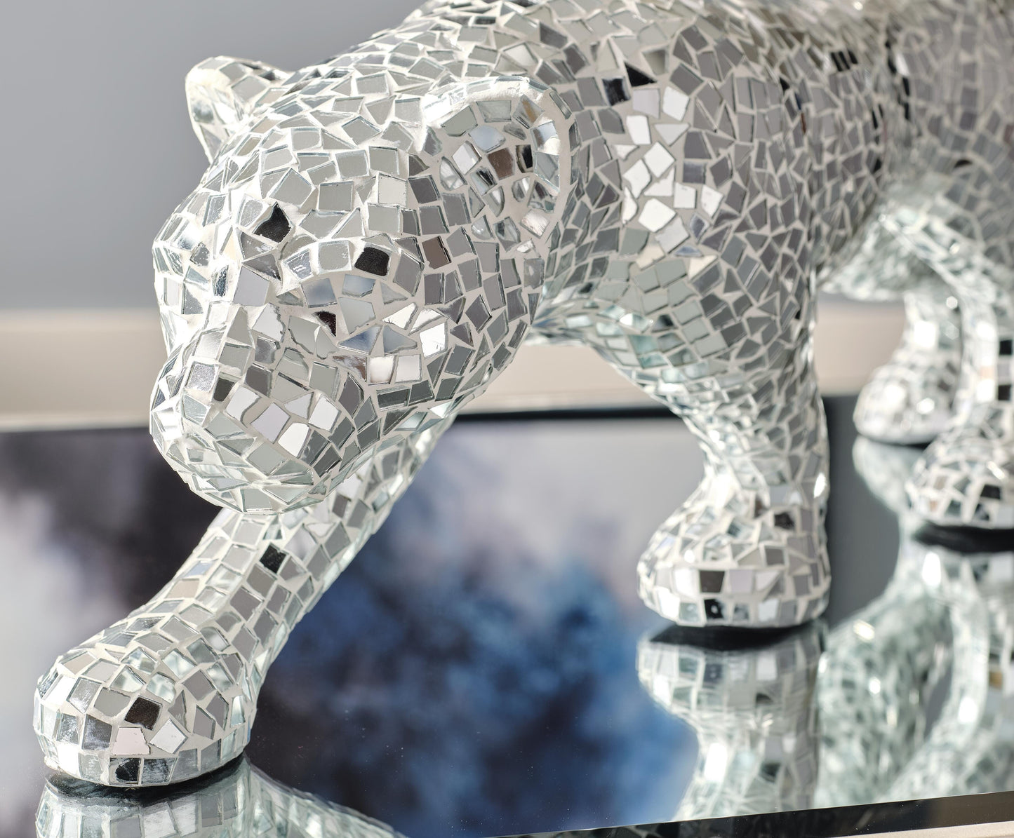 Ashley Drice Mirror Panther Sculpture