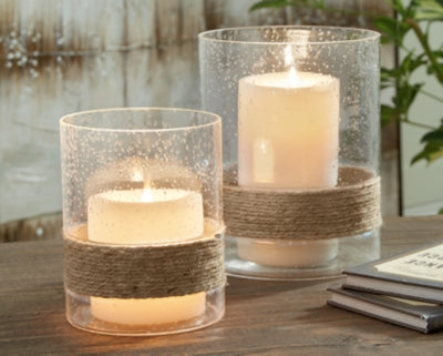 Ashley Eudocia Clear Candle Holder (Set of 2)