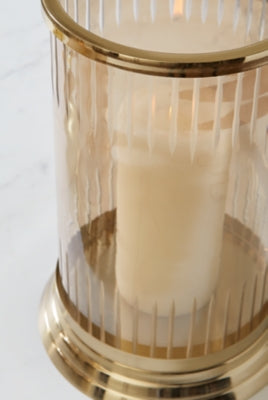 Ashley Aavinson Amber Gold Finish Candle Holder