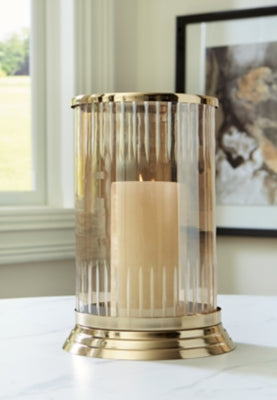 Ashley Aavinson Amber Gold Finish Candle Holder