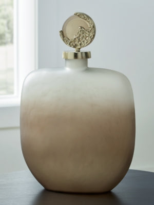 Ashley Acario Taupe Gold Finish Jar