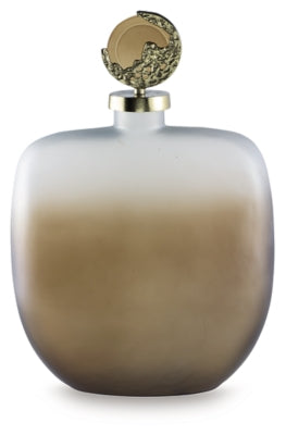 Ashley Acario Taupe Gold Finish Jar