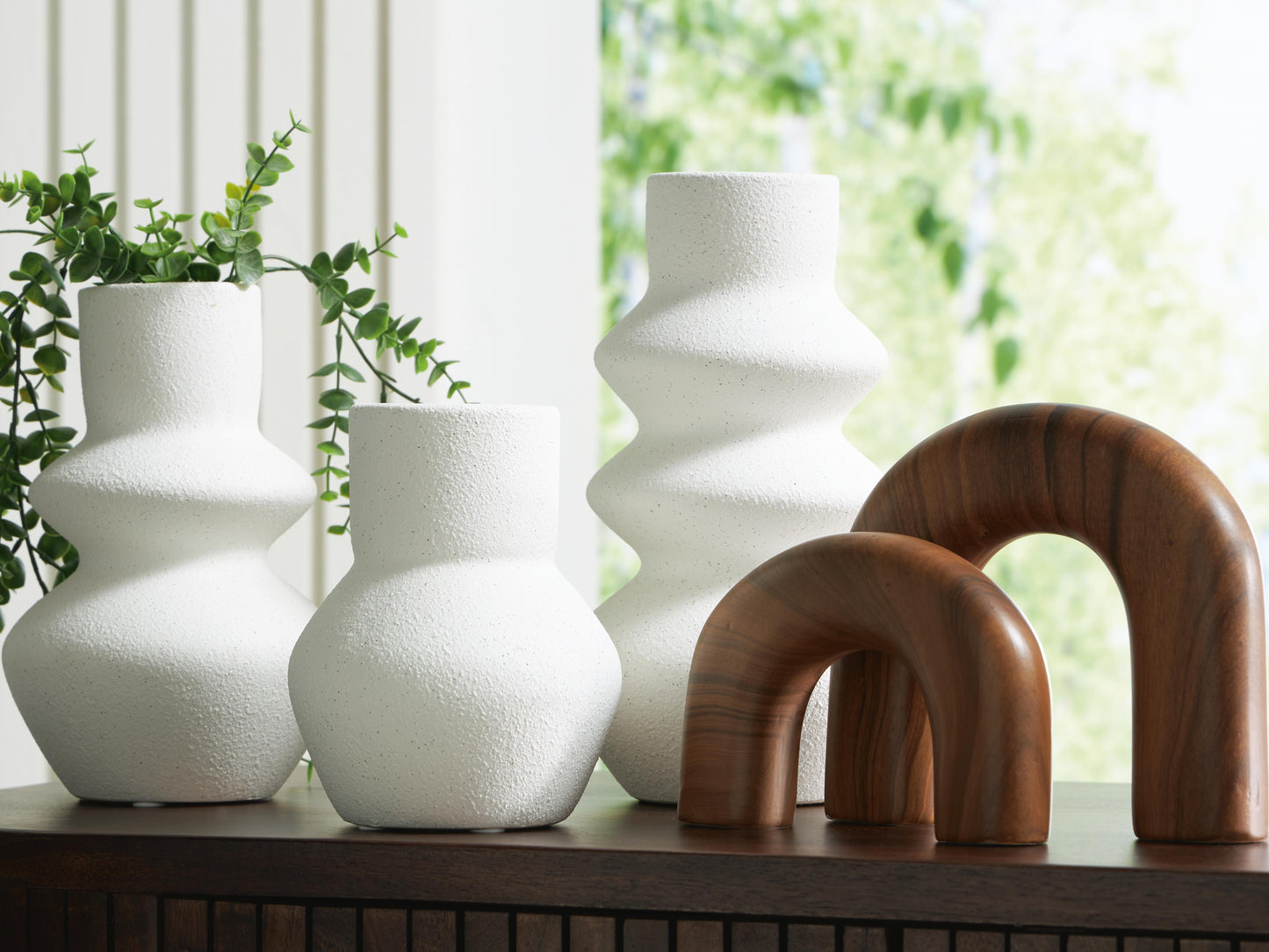 Ashley Carterworth White Brown Accessory Set (Set of 5)