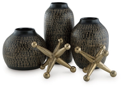 Ashley Vinburn Black Gold Finish Accessory Set (Set of 5)