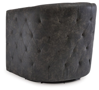 Ashley Brentlow Distressed Black Swivel Accent Chair