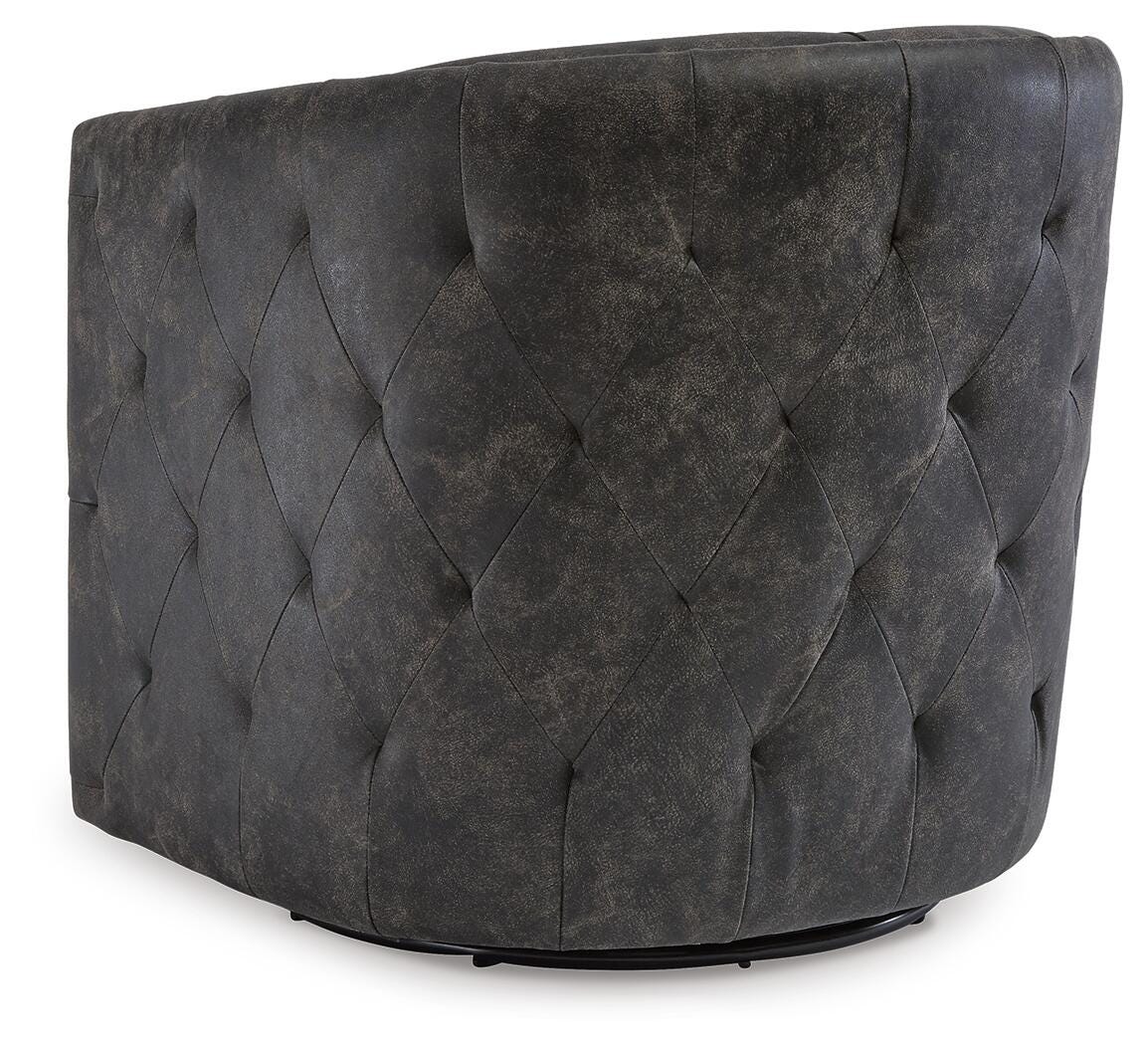 Ashley Brentlow Distressed Black Swivel Accent Chair