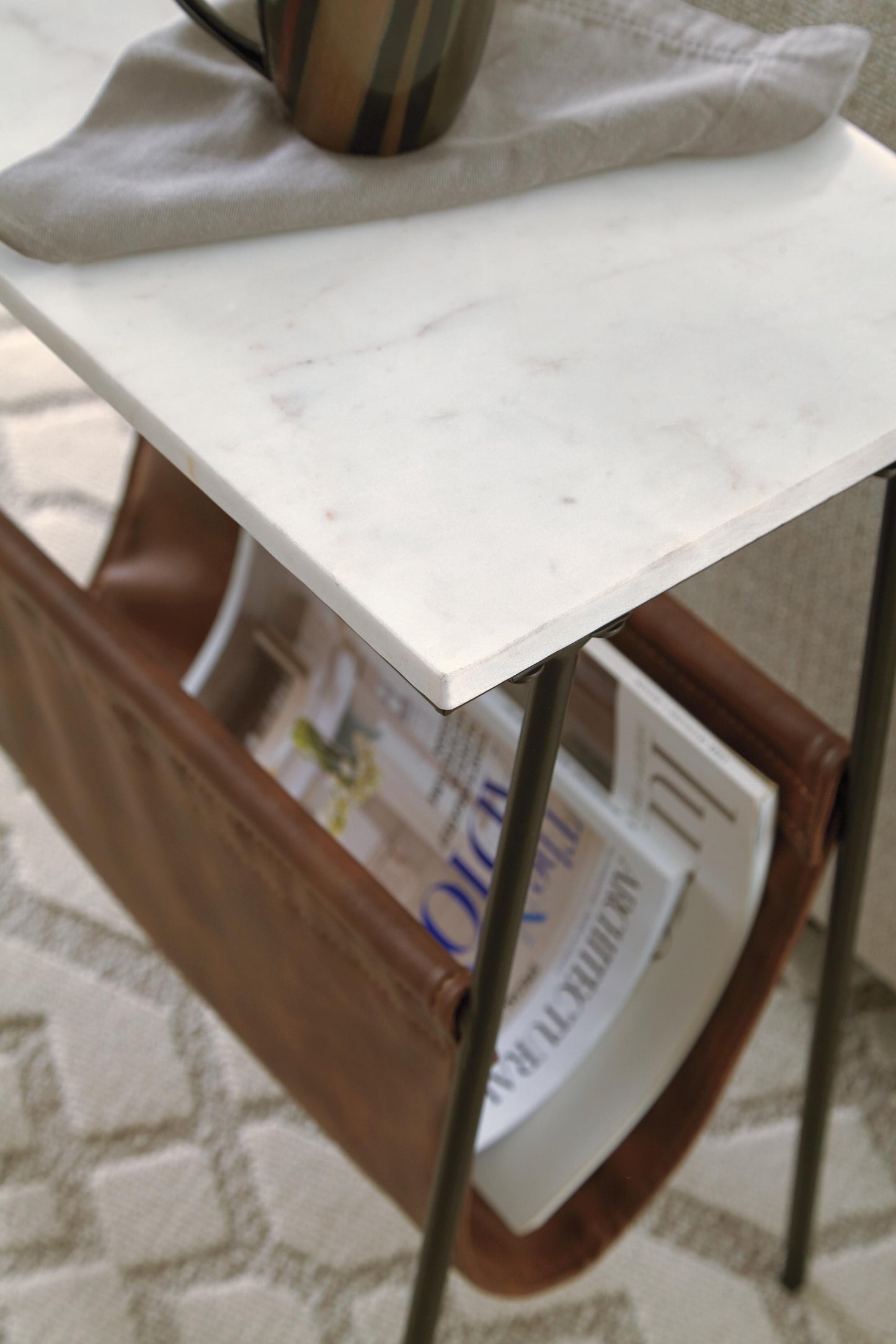 Ashley Etanbury Brown Black White Accent Table
