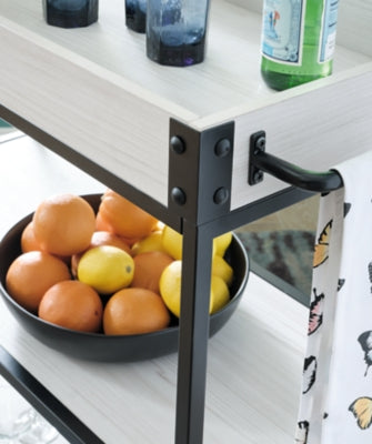 Ashley Bayflynn White Black Bar Cart
