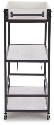 Ashley Bayflynn White Black Bar Cart