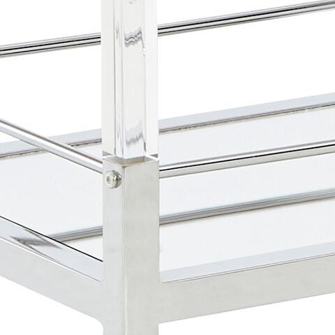 Ashley Chaseton Clear Silver Finish Bar Cart