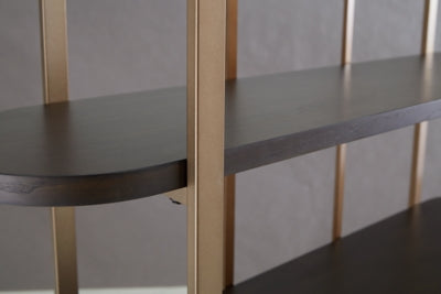 Ashley Brentmour Brown Gold Finish Bookcase