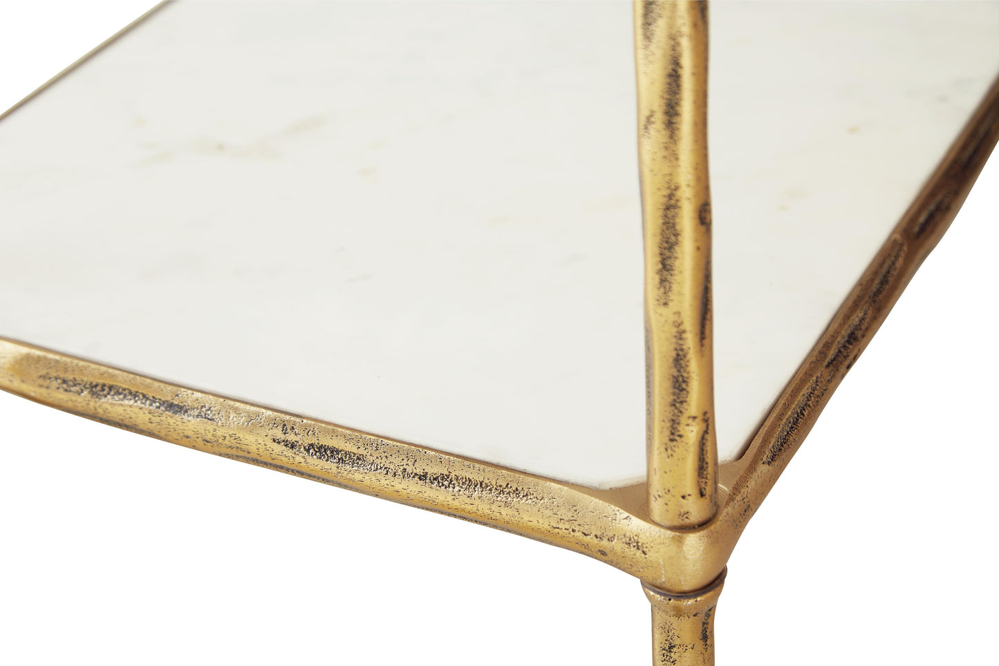 Ashley Plattfield Antique Gold Finish Bar Cart