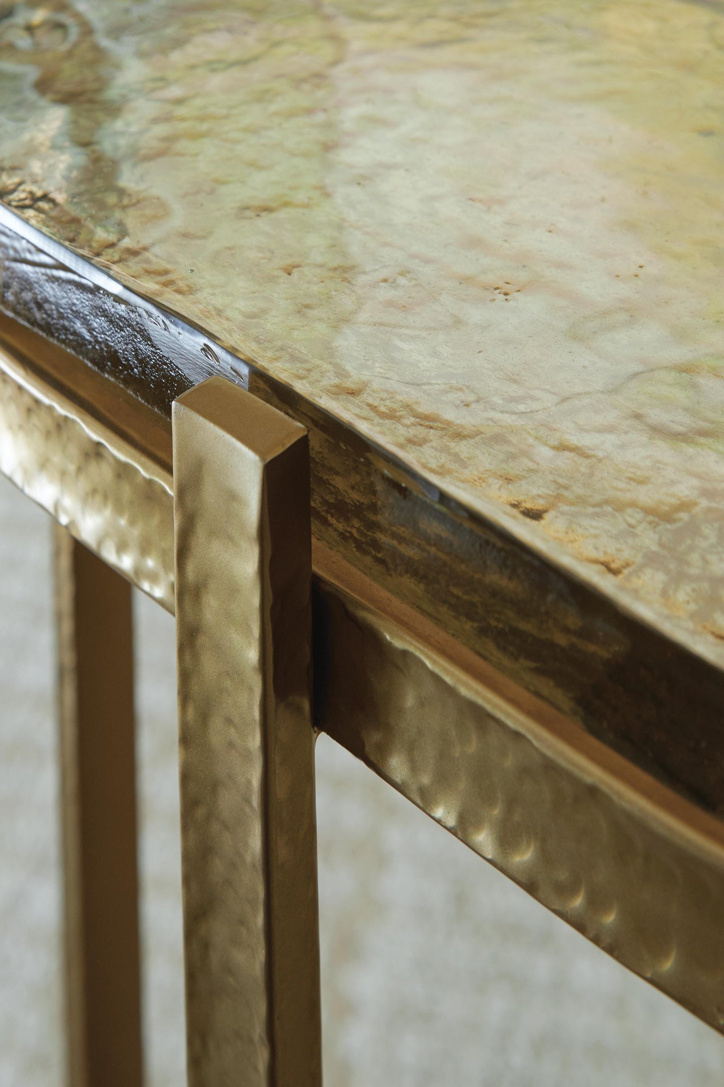 Ashley Porterville Gold Finish Accent Table