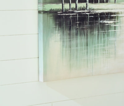 Ashley Garlenridge Green Tan White Wall Art