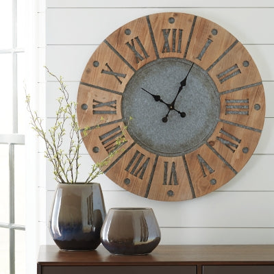 Ashley Payson Antique Gray Natural Wall Clock