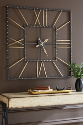 Ashley Thames Black Gold Finish Wall Clock