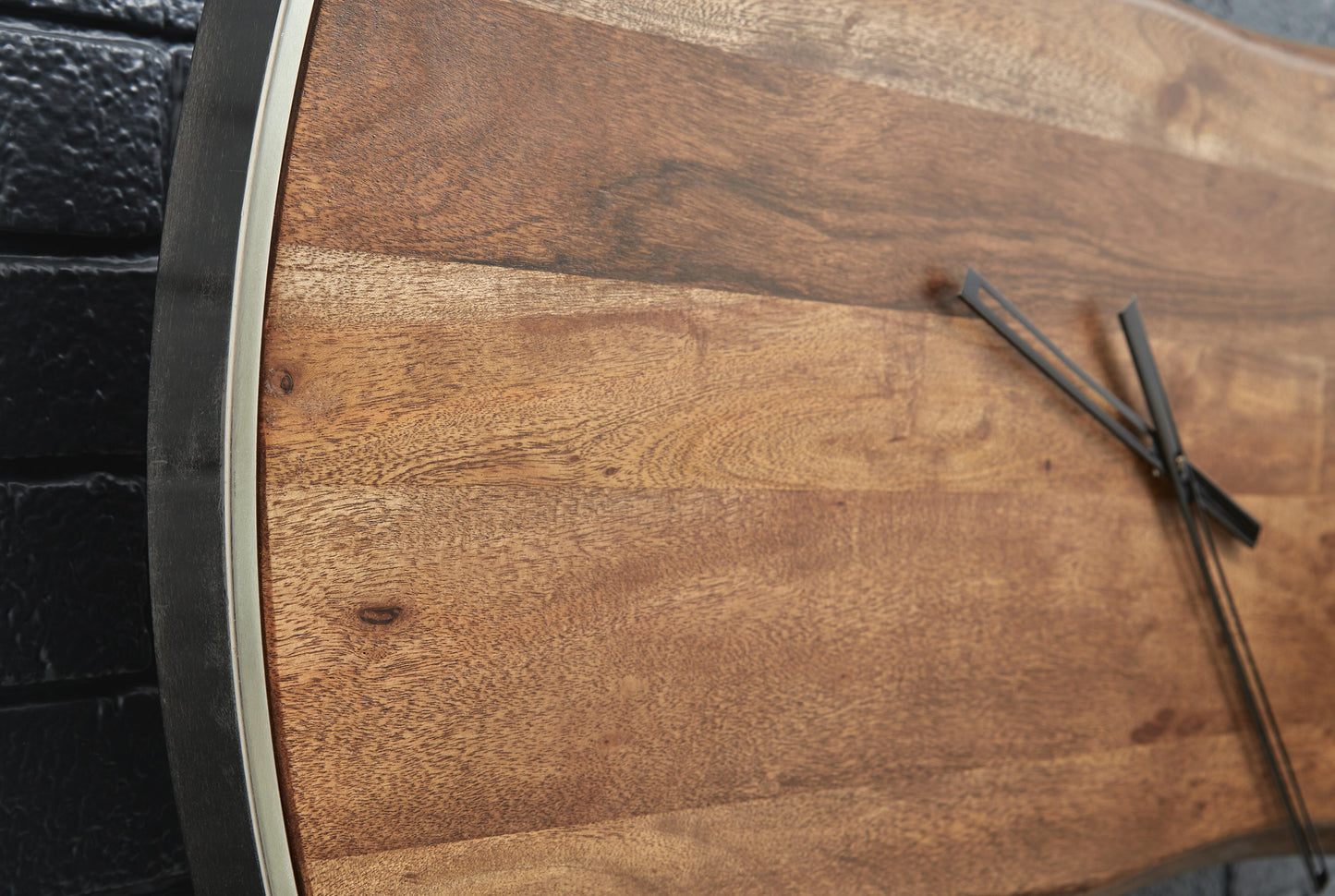 Ashley Panchali Brown Silver Finish Wall Clock