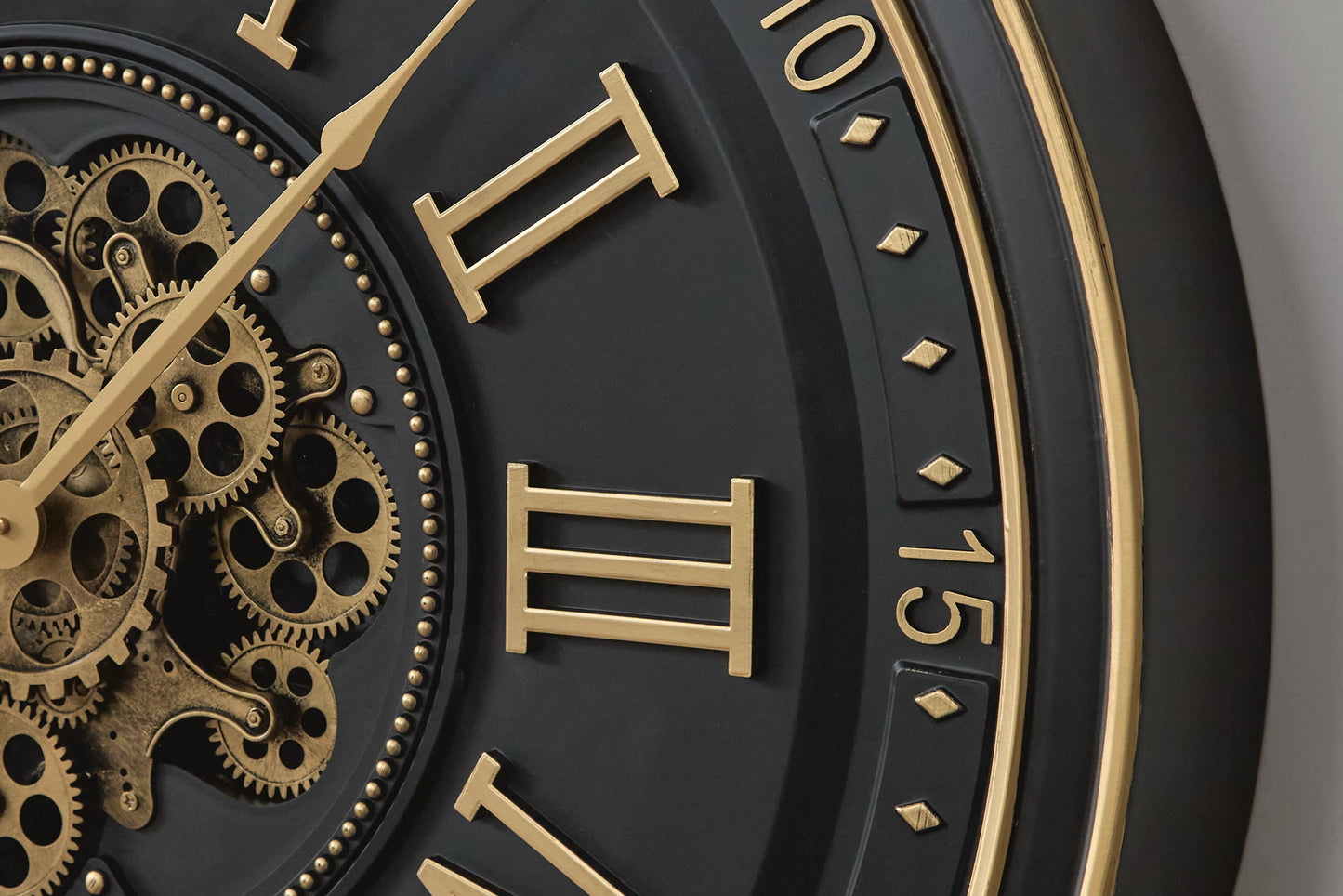 Ashley Dairton Black Gold Finish Wall Clock