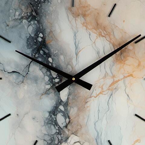 Ashley Teague Brown Gray Ivory Wall Clock