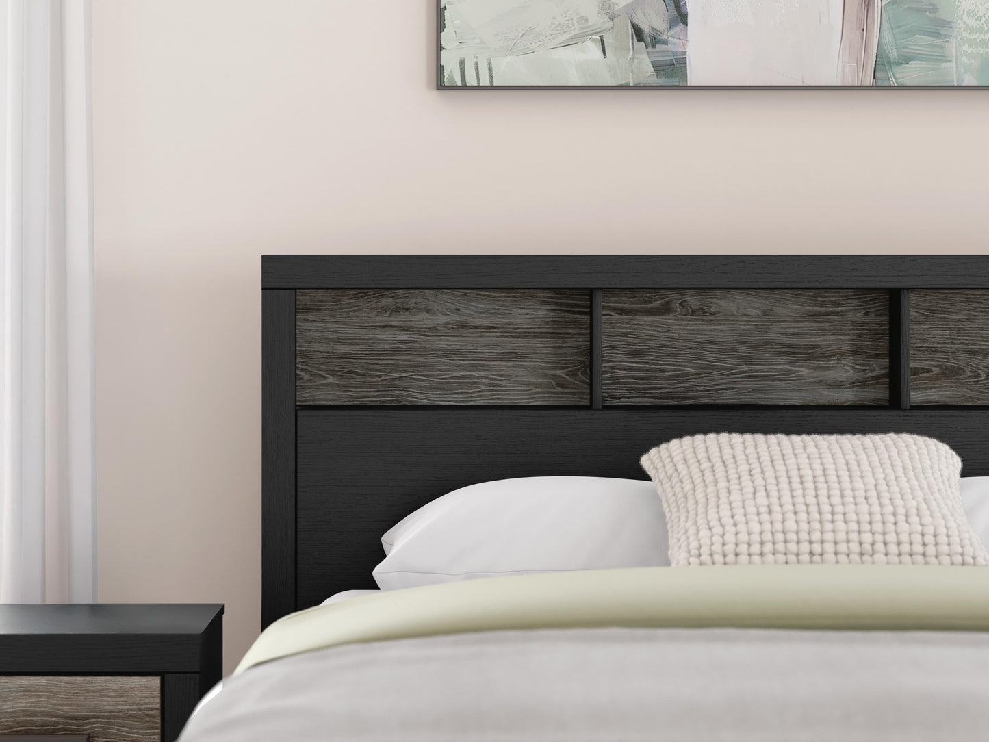 Ashley Jonnifer Black Gray Queen Bookcase Panel Bed