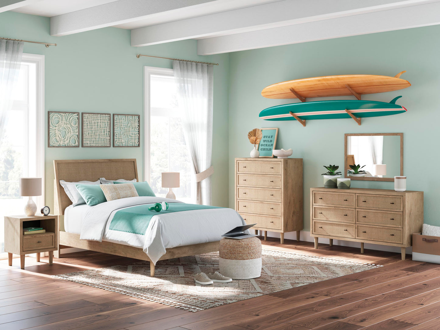Ashley Cielden Two-tone Full Panel Bed