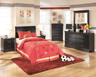 Ashley Huey Vineyard Black Twin Sleigh Headboard