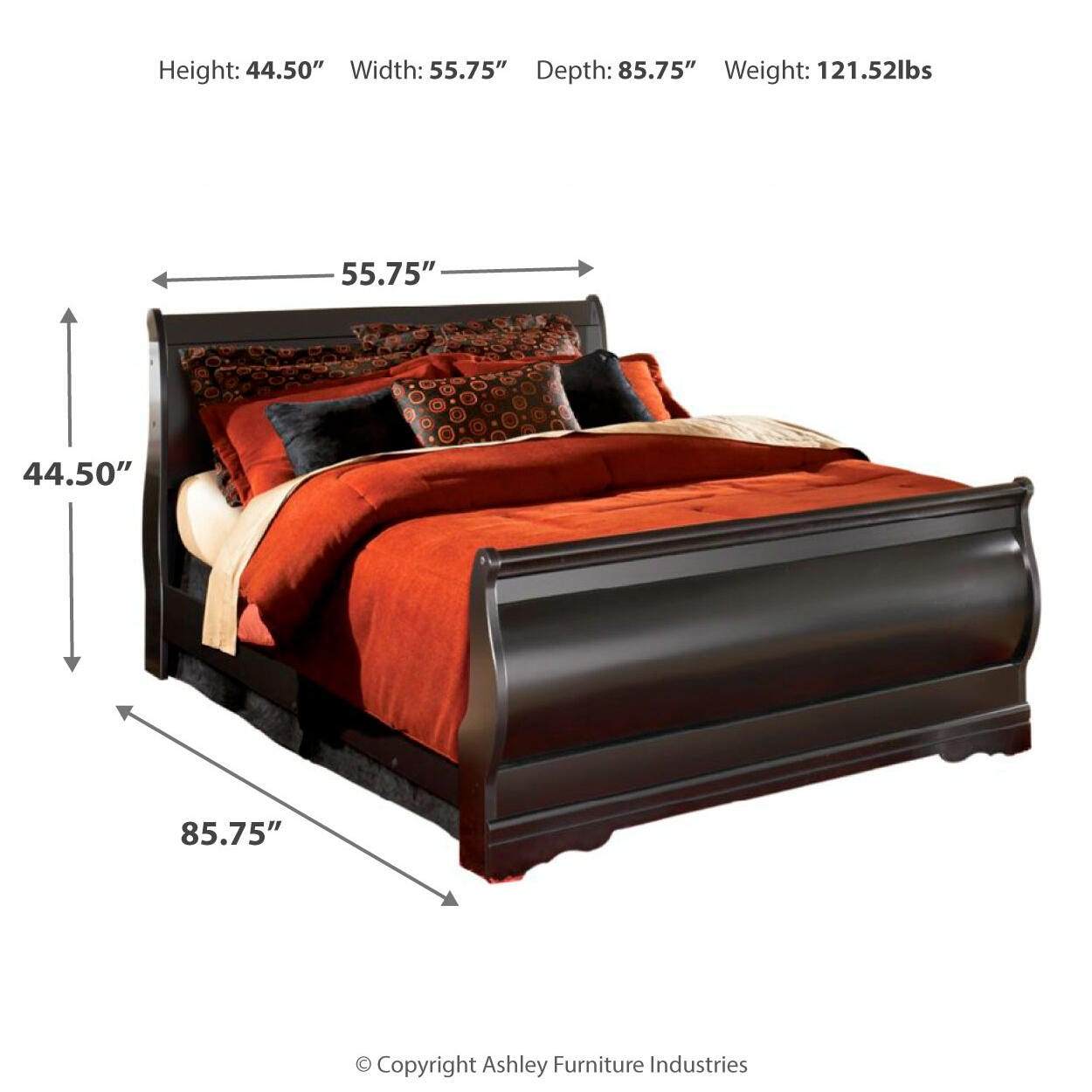 Ashley Huey Vineyard Black Full Sleigh Bed
