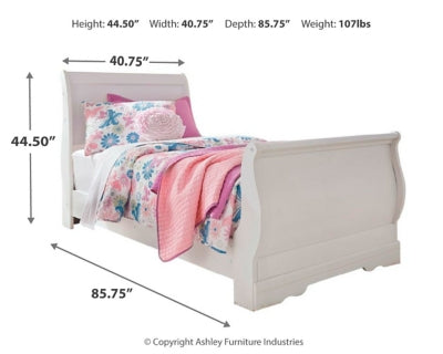 Ashley Anarasia White Twin Sleigh Bed