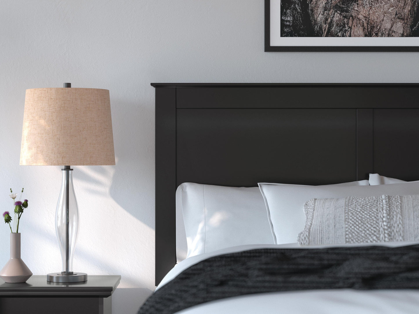 Ashley Maribel Black Queen Panel Bed