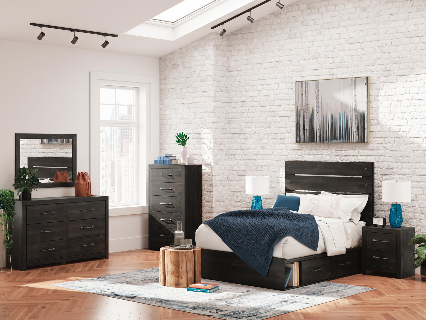 Ashley Delmorta Dark Gray Nightstand