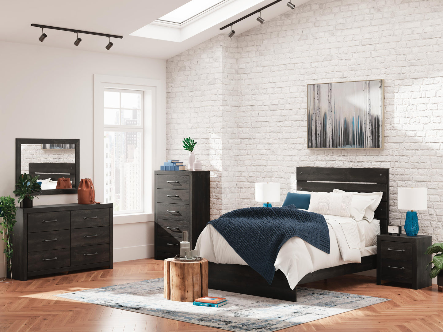 Ashley Delmorta Dark Gray Full Panel Bed