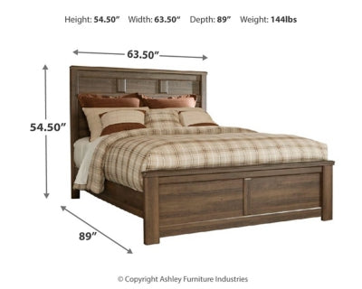Ashley Juararo Dark Brown Queen Panel Bed