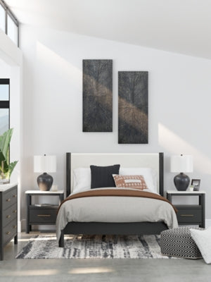 Ashley Cadmori Black White Nightstand