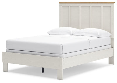Benchcraft Linnocreek White Warm Brown Full Panel Bed