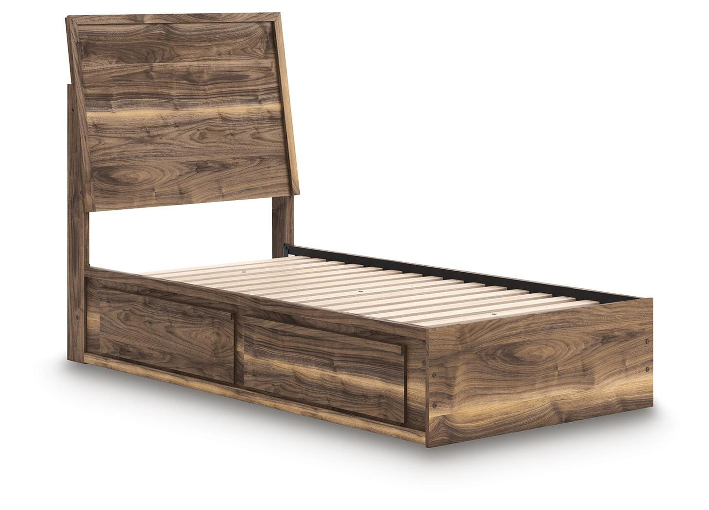 Ashley Zadilyn Brown Twin Panel Bed with Storage