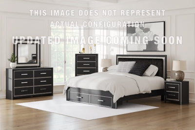 Ashley Birmonton Black Queen Upholstered Panel Platform Bed