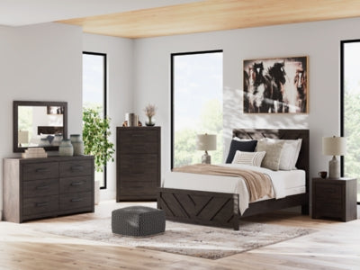 Ashley Prendonea Charcoal Full Panel Bed
