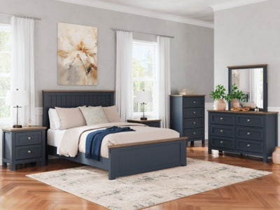 Ashley Landocken Brown Blue Queen Panel Bed